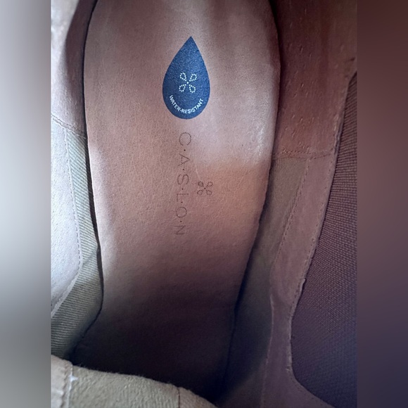 CASLON Cognac Leather Wedge Water Resistant Booties - Size 10 M - NEW stretchy - Picture 5 of 6